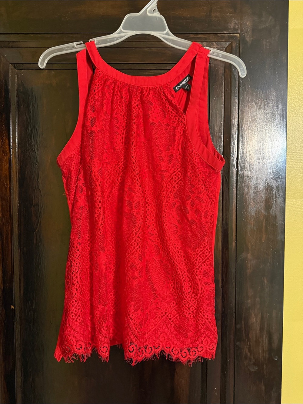 Express Red Lace Camisole Tank Top